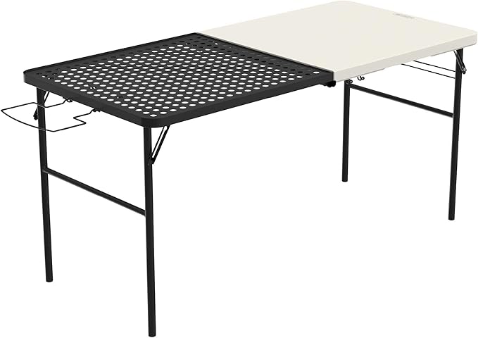 LIFETIME Folding Tailgate Table with Grill Rack, Portable Outdoor Camping Station, 5-Foot