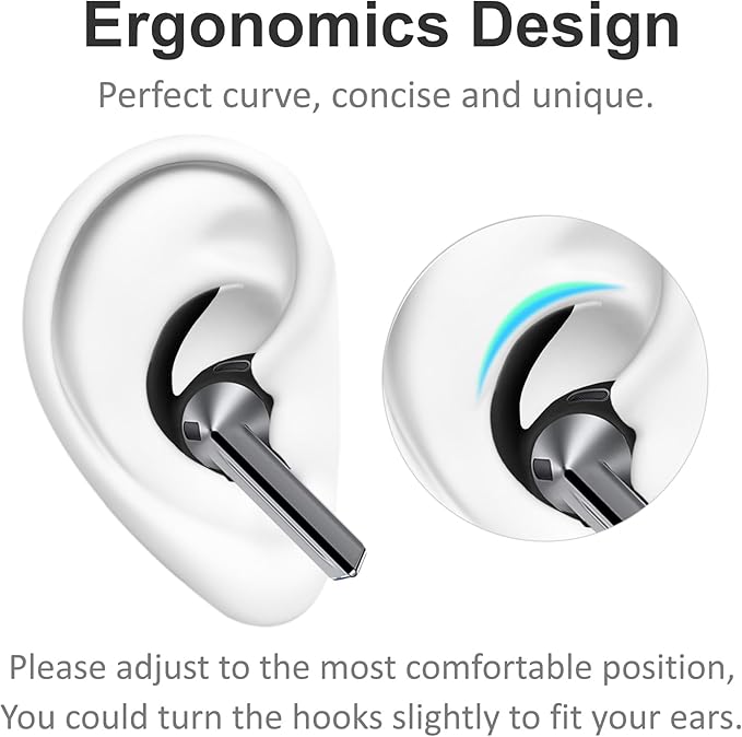 A-Focus Galaxy Buds 3 Anti-Slip Kit Replacement Ear Hooks Sport Ear Tips Non-Slip Silicone Eartips and Covers Gel Wings Ergonomic Design Strap Compatible with Samsung Galaxy Buds 3 Black
