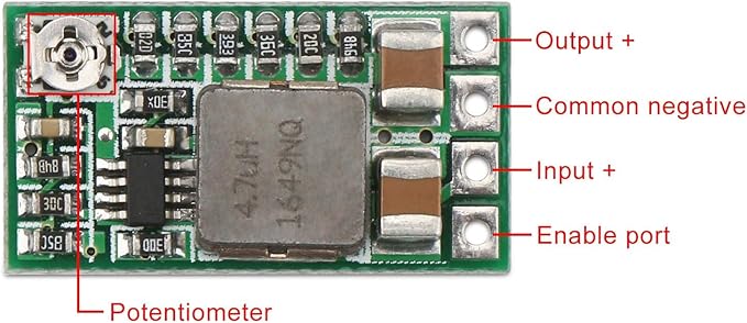 DROK Buck Converter 12V to 5V 10pcs, Mini DC Adjustable Voltage Regulator 4.5-24V to 5V, Step Down Converter 3A