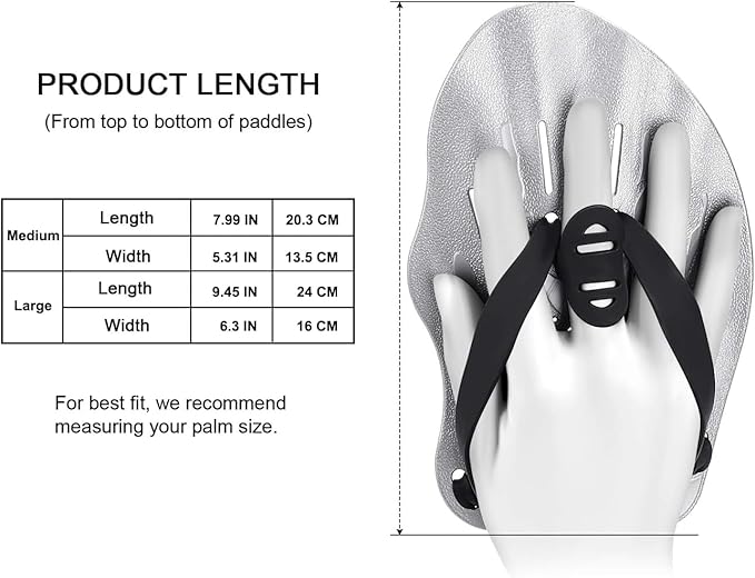 Contour Swim Paddles Hand, Swim Training Hand Paddles with Adjustable Straps, Swimming Hand Paddles for Women and Men
