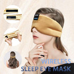 Sleep Mask Bluetooth 5.4 Headphones Soft Wireless Headband Eye Mask Blackout with Microphone (Gold)