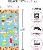 Beach Towel Microfiber Beach Towels Sand Free Quick Dry Lightweight Cute Fruit Travel Towels 30×60 inch Beach Towels for Kids Women Men Pool Swim Beach Essentials Accessories