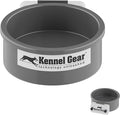 Dog Crate Water Bowl No Spill, 20oz Food-Grade Polypropylene Feeder, Secure Crate Mount with Covered Parts, Travel-Ready & Easy to Clean (Grey)