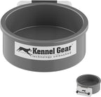 Dog Crate Water Bowl No Spill, 20oz Food-Grade Polypropylene Feeder, Secure Crate Mount with Covered Parts, Travel-Ready & Easy to Clean (Grey)