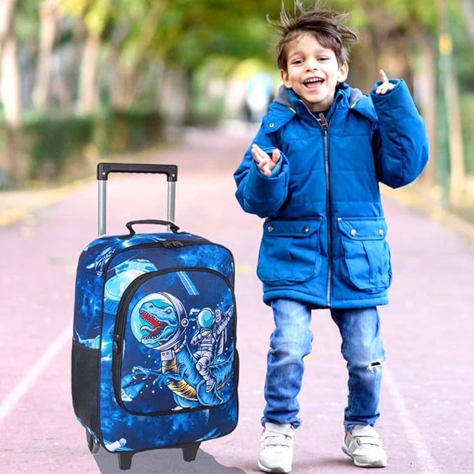 KLFVB Kids Luggage for Boys Girls, Cute Rolling Wheels Suitcase for Toddler, Children Travel Carry on Suitcase