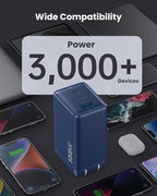 150W USB C Charger Block,GaN III Compact Foldable Wall Charger 3 Port Fast Charging Station,PD QC PPS Portable USB C Hub 100W Laptop Adapter for MacBook Pro/Air,iPad,iPhone 17/Pro,Galaxy S24,Dell etc