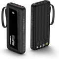 Portable Charger with Built in Cables, Slim 10000mAh Fast Charging 22.5W Power Bank USB C LED Display Battery Pack 6 Outputs & 2 Inputs for iPhone Samsung Pixel LG Moto iPad