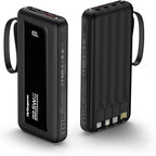Portable Charger with Built in Cables, Slim 10000mAh Fast Charging 22.5W Power Bank USB C LED Display Battery Pack 6 Outputs & 2 Inputs for iPhone Samsung Pixel LG Moto iPad