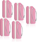 Aluminum Luggage Tags, Luggage Tag Holders for Travel Luggage Baggage Identifier by Ovener (5Pack Pink)