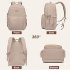 Focdod Laptop Backpack for Women Bookbag: 15.6 inch Work Backpacks with Pouch Pocket for Large Capacity Cup & USB Charger College Book Bag Travel Business Nurse Teacher Bookbags Anti-theft Back Pack