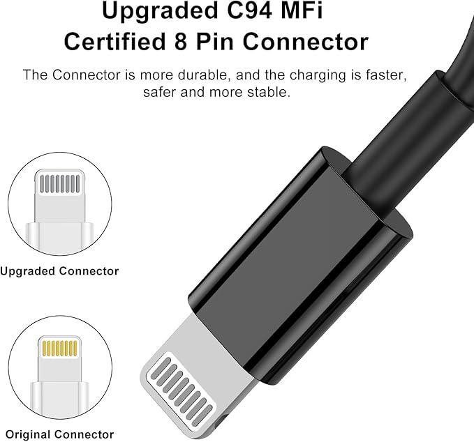 10ft iPhone Charger, [Apple Certified] Long Apple Charging Cord,10 Feet Original Lightning to USB Cable,10 Foot iPhone Charging Cable for iPhone 14 Pro Max/14/13 Pro/12 Mini/11/XS/XR/8/7/6S/5/SE,iPad