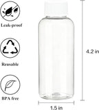 DNSEN Travel Size Empty Mouthwash Bottles 3.4 oz, White Screw Cap, Clear Toiletry Containers, 5 Pack