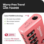 Luggage Locks TSA Approved with Inspection Indicator and Resettable 4-Digit, Easy-to-Read Combination, TSA Locks for Luggage, Suitcases, Backpacks & Travel Bags, Pink, 2-Pack