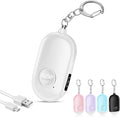 Hion Personal Safety Alarm for Women, Rechargeable 130dB Self Defense Alarm Keychain with LED Flashlight, Emergency Safe Sound Security for Children Elderly College Girls Men, White