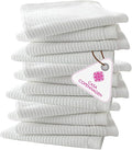 CASA COPENHAGEN Ribbed Bar Mop Towels - Pack of 12, 10"x10" 100% Cotton, Highly Absorbent & Durable Towels, Multipurpose Kitchen Towels for Home, Bar, Restaurant, Cleaning & More