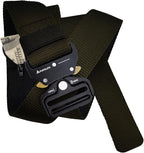 Tactical Style Travel Money Belts - Hidden Pocket Concealed Zipper Nylon Belt for Man Waist Below 42 Inches Included EDC Paracord Keychain 2 Items in Pack - Black