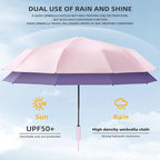 Folding Umbrella Anti-UV Compact Durable Folding Umbrella Auto Open Close Windproof Travel Umbrella Premium Grip Fits Backpack