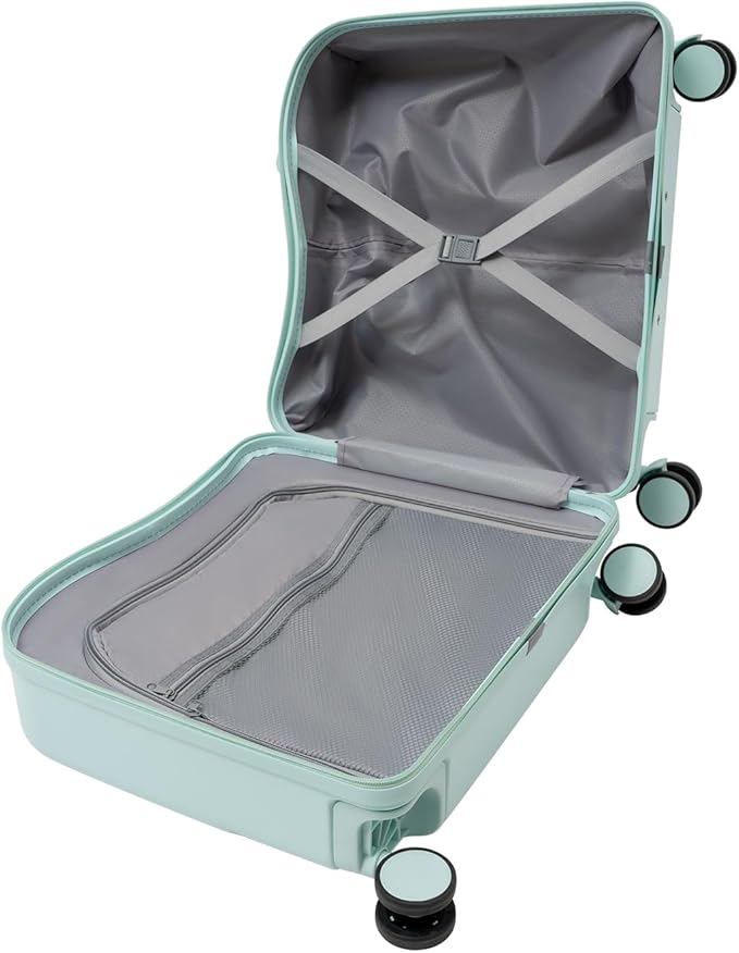 18" Kids Ride-On Suitcase,Children's Carry On Luggage Case,Rolling Luggage With Lock,Travel Trolley Case for Short Trips,School Trips,Outings (Mint Green)
