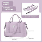 Travel Duffel Bag, Sports Tote Gym Bag, Shoulder Weekender Overnight Bag for Women