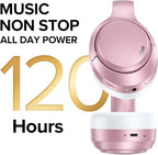 Hybrid Active Noise Cancelling Headphones 120H Long Playtime, 6 ENC Mic, Wireless Over-Ear Bluetooth 6.0 Headphones, Hi-Res Audio, Memory Foam Earcup, Transparency Mode ANC Headphone for Travel Office