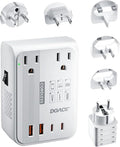 DOACE Voltage Converter US to Europe 350W Convert 220V to 110V for Curling Iron Straightener Shaver, Cordless Converter for European Travel with 2 USB A & 2 USB C Ports Charging