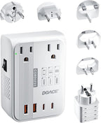 DOACE Voltage Converter US to Europe 350W Convert 220V to 110V for Curling Iron Straightener Shaver, Cordless Converter for European Travel with 2 USB A & 2 USB C Ports Charging