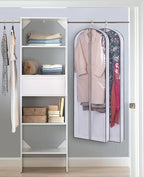SLEEPING LAMB 60" Gusseted Garment Bags for Closet Storage Clear Dress Bag Hanging Clothes Storage for Long Gowns, Coats, Sweaters, 2 Packs
