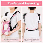 Pet Front Carrier for Small Dogs & Cats, Breathable Legs-Out Riding Carrier for Cycling, Walking & Outdoor Travel, Adjustable Hands-Free Pet Carrier Backpack, Pink
