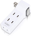SYCON 4 Outlet Wall Adapter with A Power Switch and Night Light, 2-Prong Extender Adapter Plug with 4 Electrical Outlets for Travel Home Hotel Office-White 1 Pack