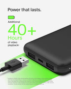 Belkin Portable Charger - 15W 3 Port Power Bank Battery Pack with 10000mAh Battery - Fast Charging for iPhone, Samsung Phone, More - USB C to A Cable Included