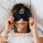 Sleep Mask Bluetooth 5.4 Headphones Soft Wireless Headband Eye Mask Blackout with Microphone (Black M)