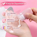 2 oz Travel Bottles, Leakproof Silicone Squeeze Bottle Mini Travel Size Container for Toiletries Lotion Shampoo and Conditioner Liquid Salad Dressing to go Condiment, TSA Approved, 4 Pack