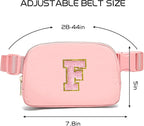 Gitus Customizable Gifts for Girls Age 6-8 8-10 Belt Bag Fanny Pack with Initial for Girls Birthday Gifts for Teenager Girls Teen Girl Gifts Trendy Stuff （Light Pink-F）