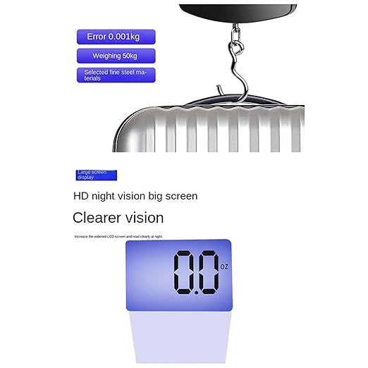Luggage Weight Scale, 50KG Travel Luggage Scale Portable Handheld Electronic Scale with Hook Weighing, Handheld Scale,for Travel