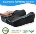 Niceeday Seat Cushion for Office, Car & Wheelchair - Premium Memory Foam with Ergonomic U-Shape Design - Enhanced Comfort for Tailbone, Hip & Sciatica Support, Non-Slip Base & Machine Washable Cover