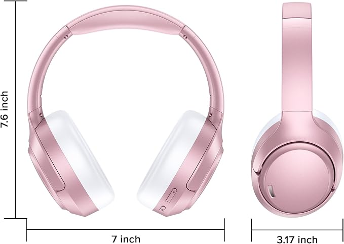 Hybrid Active Noise Cancelling Headphones 120H Long Playtime, 6 ENC Mic, Wireless Over-Ear Bluetooth 6.0 Headphones, Hi-Res Audio, Memory Foam Earcup, Transparency Mode ANC Headphone for Travel Office