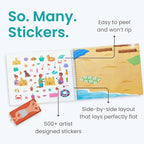 Beach Day 500+ Kids Sticker Book by Cupkin Fun Toddler Travel Activity Coloring and Sticker Book, Road Trip Essentials, 12 Coloring Pages 12 Side by Side Scenes for Ages 2–8 Years