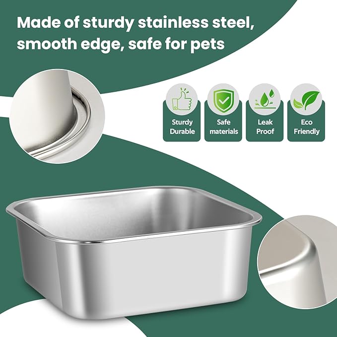 ZPUFAW 1.2 Gallons Dog Water Bowl, Stainless Steel Large Capacity Durable Dog Water and Food Bowl, Suitable as Outdoor Dog Travel Bowl