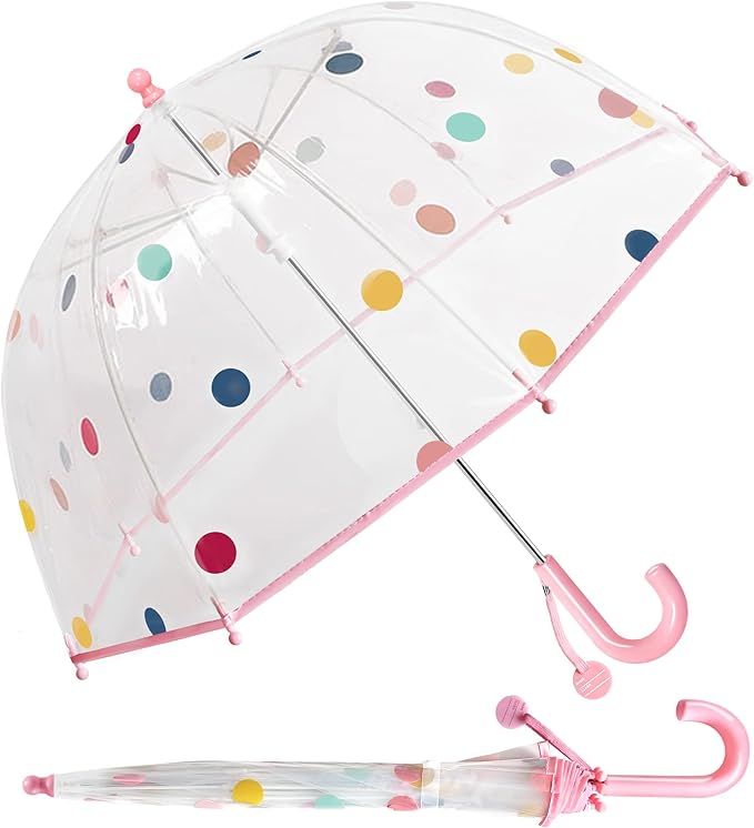 Kids Clear Umbrella for Rain Dome Bubble Umbrellas Windproof for Kids Boys and Girls