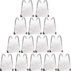 Grneric Drawstring Bags Bulk 14 Pcs Drawstring Backpack Bulk Cinch Bag Sackpack for Men Women Gym (White)