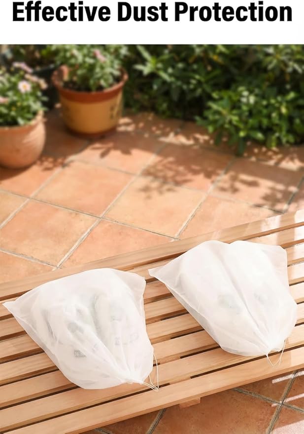 200 Pack Shoe Storage Bags, Large Drawstring Dust Bags for Travel, Non-Woven Breathable Shoe Covers for Boots, Purses, Heels – Portable Organizer Pouches, 18.9 x 12.6 Inch (White)