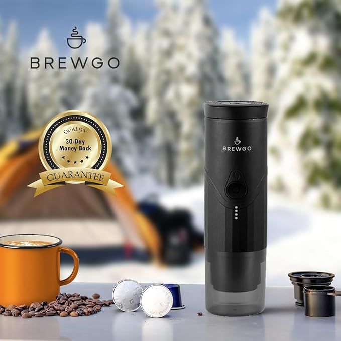Electrical, Portable, Handheld Battery Operated Espresso Machine, Rechargeable (Includes Batteries), 20bar, Great For Travel, RV, Back Packing, Hiking, Camping, Or For The Office, Color: Black