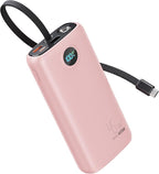 Portable Charger, 45W 20000mAh Power Bank with in/Out Fast Charging USB C Cable, 3W Flashlight, LED Display, Portable Battery Pack Travel Essentials for iPhone 17/16/15, Android Phone, Tablet, Laptop