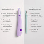 Michael Todd Beauty Sonicsmooth Pro+ Dermaplane Razor for Women Face + Eyebrow Trimmer Dermaplaning System w/LED Light Peach Fuzz Remover -16 Dermaplaning Blades & 2 Microsmooth Exfoliation Tips