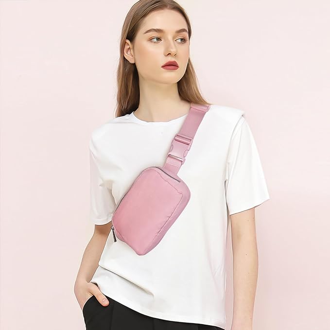Belt Bag for Women Fanny Pack Crossbody Bags for Women Fashion Waist Packs with Adjustable Strap Gifts for Teen Girls Women Men (Pink)