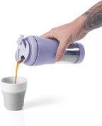 Pressca - Portable Coffee & Tea Maker - Thermal Coffee & Tea Infuser, French Press, Single Serve Coffee Maker, BPA Free - Home & Kitchen Accessories & Utensils - 12 fl oz, Lilac