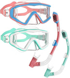 Aegend Snorkeling Gear for Adults Youth Kids, Snorkel Mask with Top Dry Valve - Panoramic View Anti-Leak and Anti-Fog with Mesh Bag for Snorkeling, Scuba Diving, Freediving & Swimming