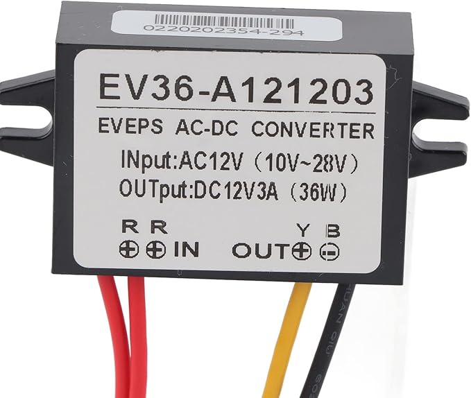 Walfront Step Down Volt Converter AC 10-28V to DC 12V Converter AC-DC Step Down Power Module (3A, Black, 2-Pin, Type A)
