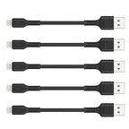 ULIFTUS 4 inch iPhone Charging Cable Short USB to Lightning Cable Small iPhone Charger Cord 5 Pack -Black