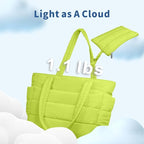 TOPDesign Puffer Tote Bag for Women, Lightweight Puffy Handbag with Compartments, Quilted Shoulder Bag for Work, Travel, Gym